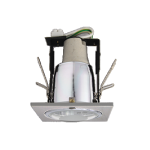 E27 Square Downlights with Glass Cover Matted Chrome