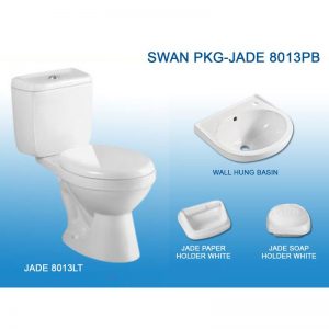 SWAN PACKAGE JADE YLB8013 PUSH BUTTON WHITE W/STANDARD TANK FITTINGS