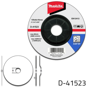 MAKITA GRINDING WHEEL 4" A24R D-41523