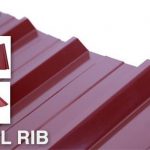 PREPAINTED STEELRIB.40MMX1.07MX2.44M RED