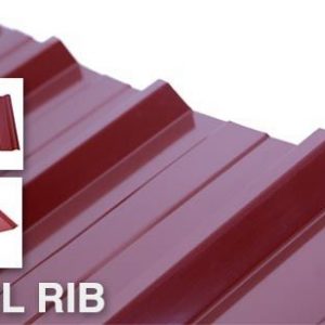 PREPAINTED STEELRIB.40MMX1.07MX2.44M RED