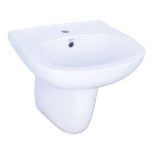 AMERICAN STANDARD INDIVIDUAL 0947/0741 ROUND SEMI-PED LAVATORY NEW CODIE