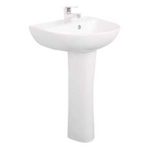 HCG INDIVIDUAL LF61L WHITE LONG-PED WASHBASIN SATURN II