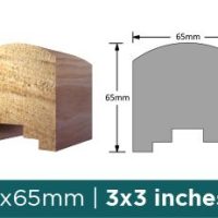 SPRINGFIELD HANDRAIL BL 3X3X8 PINE (65X65X2400MM)