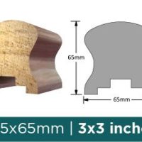 SPRINGFIELD HANDRAIL LW 3X3X8 PINE (65X65X2400MM)