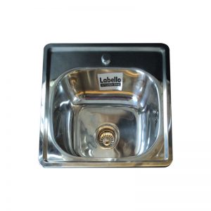LABELLO KITCHEN SINK 480X480X160MM 4848 SS-201 POL 0.6INSET W/KI