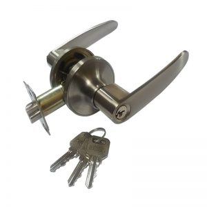 SENTRY L608 SS TUBULAR LEVER LOCK ZINC ALLOY HANDLE STAINLESS STEEL 65MM ROSE - SATIN STAINLESS