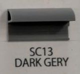 GENIUS PVC TILE TRIM C-SERIES SC13 9MMX8FT PLAIN DARK GREY
