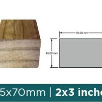 SPRINGFIELD LUMBER 2X3X8 OPG CCA UP FRAMING (70X45X2400MM)
